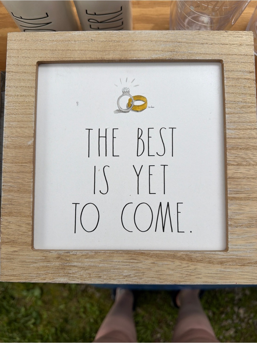Rae Dunn "The Best Is Yet To Come" Wood Framed Wedding Decor Sign